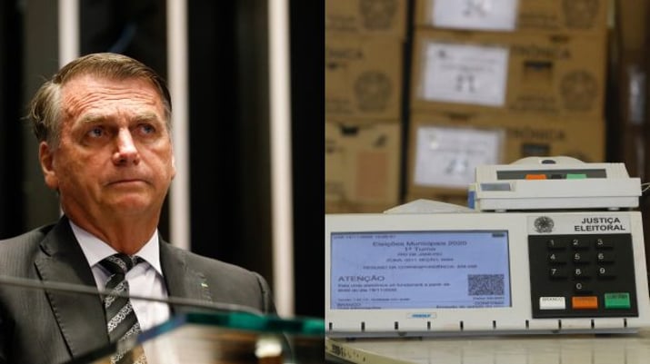 Jair Bolsonaro e urnas eletrônicas