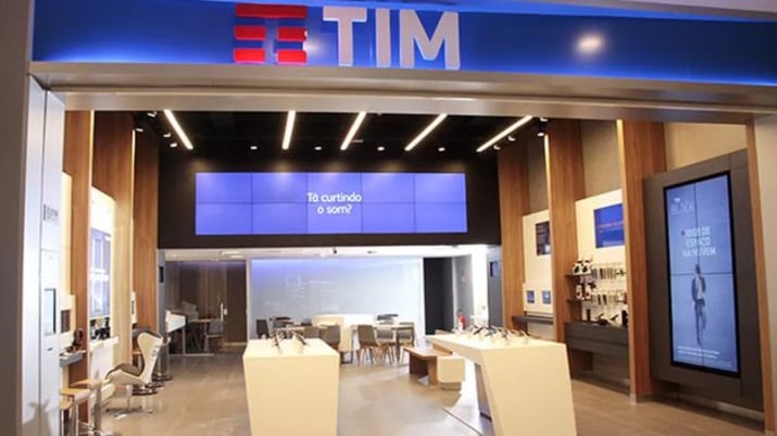 Fachada de loja da Tim (TIMS3) | Dividendos