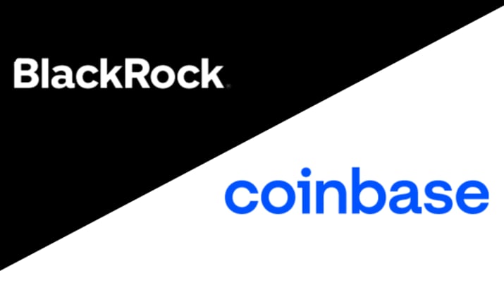 BlackRock e Coinbase firmam parceria para levar criptomoedas aos investidores institucionais.