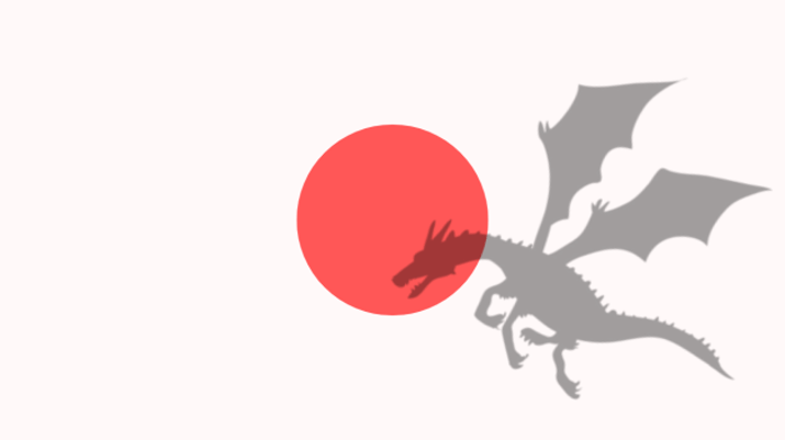 Bandeira do japão com o dragão da inflação por cima alta de preços no país assusta investidores