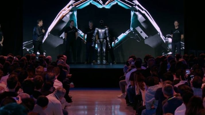 elon musk apresenta o robô humanoide Optimus Tesla