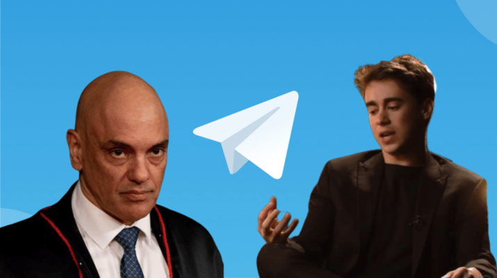 Ministro Alexandre de Moraes tem embate com deputado Nikolas Ferreira pelo Telegram