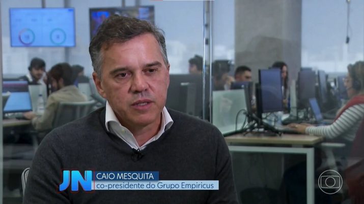 Caio Mesquita em entrevista ao Jornal Nacional, da Rede Globo