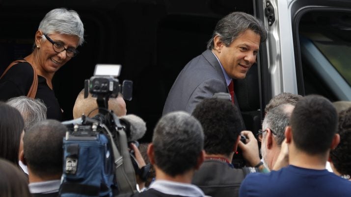 Presidenciável Fernando Haddad (PT) e consultora de comunicação Olga Curado