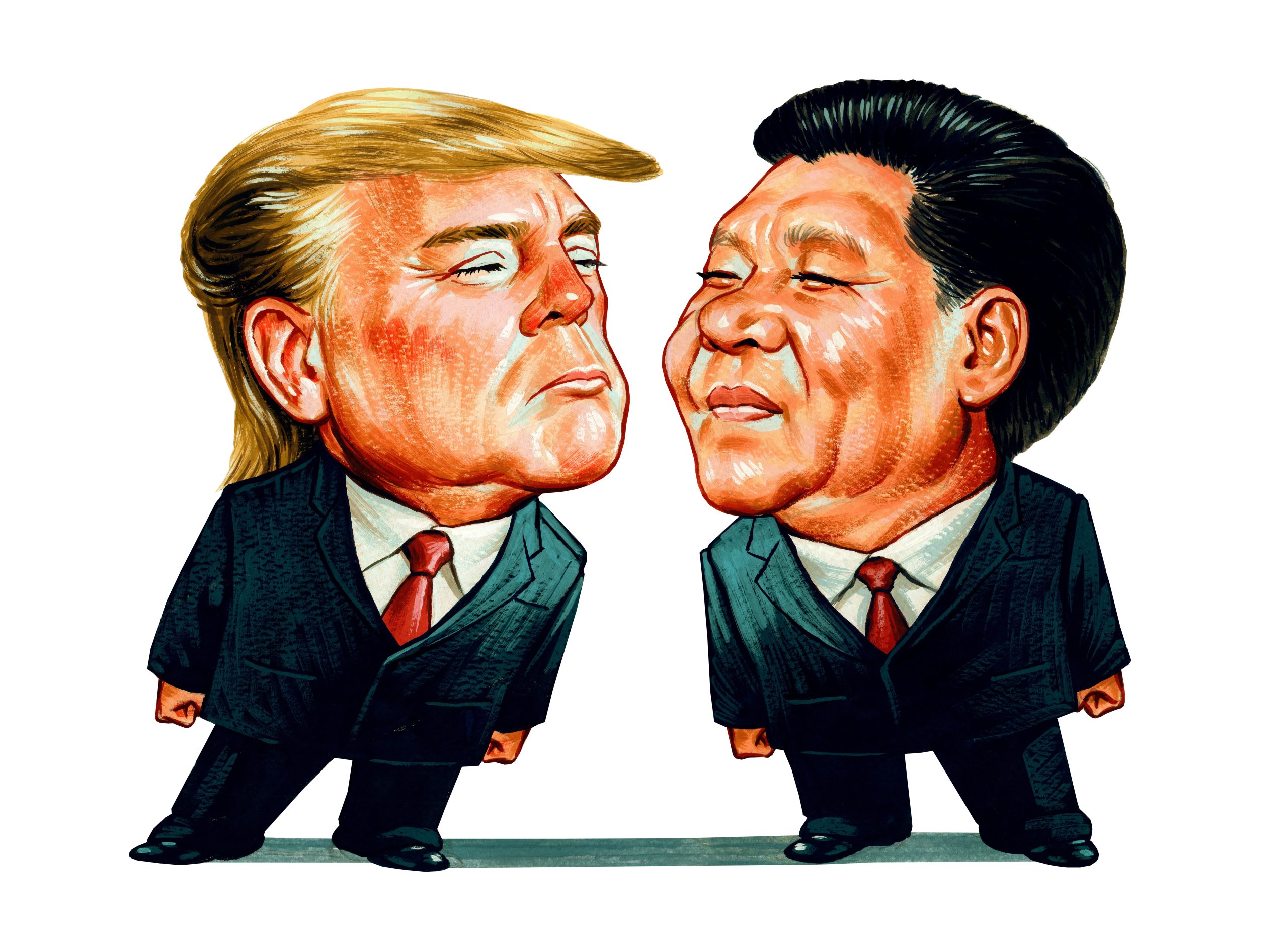 Donald Trump, presidente dos EUA, e Xi Jinping, presidente da China