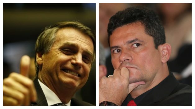 Jair Bolsonaro (esquerda) e Sergio Moro