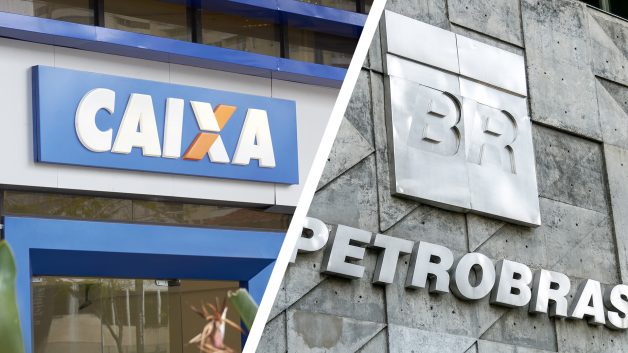 Montagem da fachada da Caixa e Petrobras