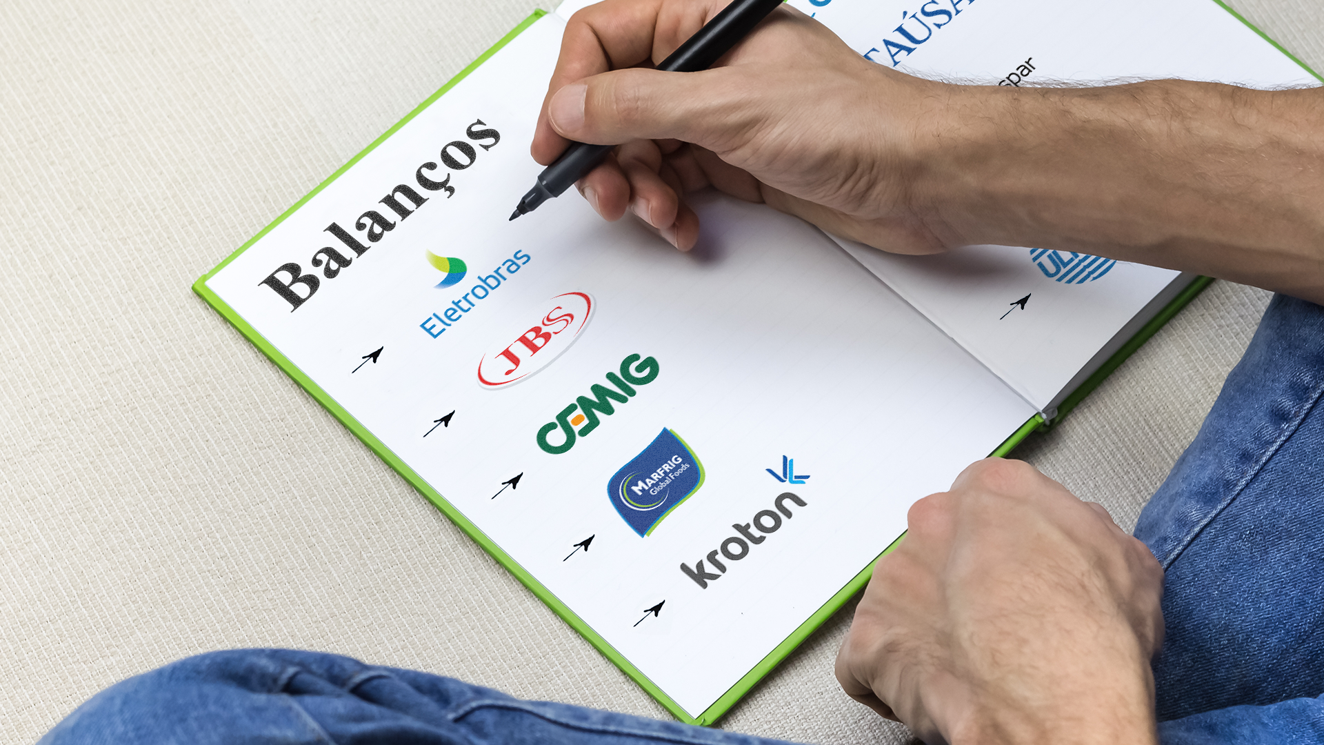 Agenda com nomes das empresas que divulgam balanços na semana