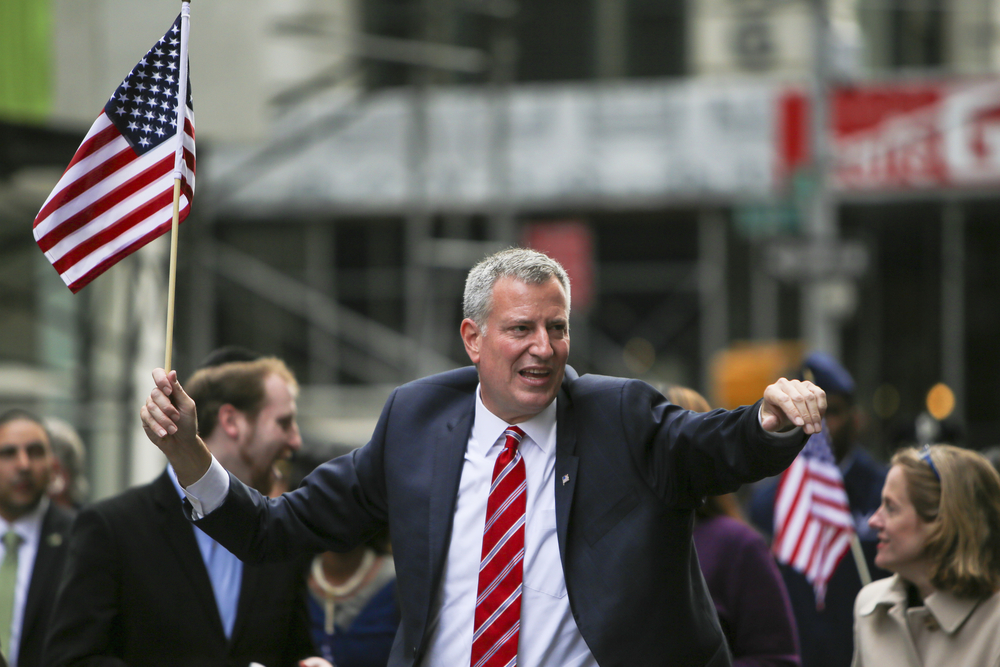 O prefeito de Nova York, Bill De Blasio
