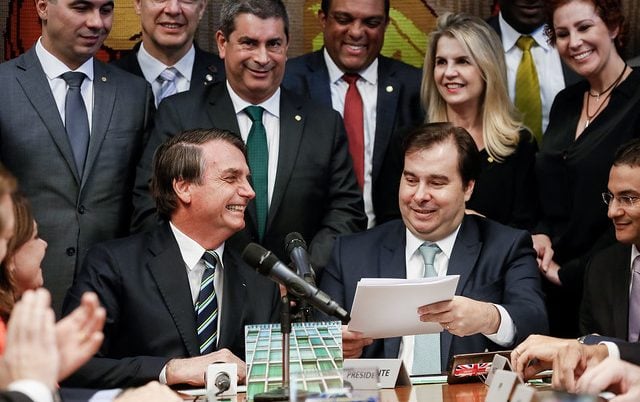 Jair Bolsonaro e o presidente da Câmara, Rodrigo Maia