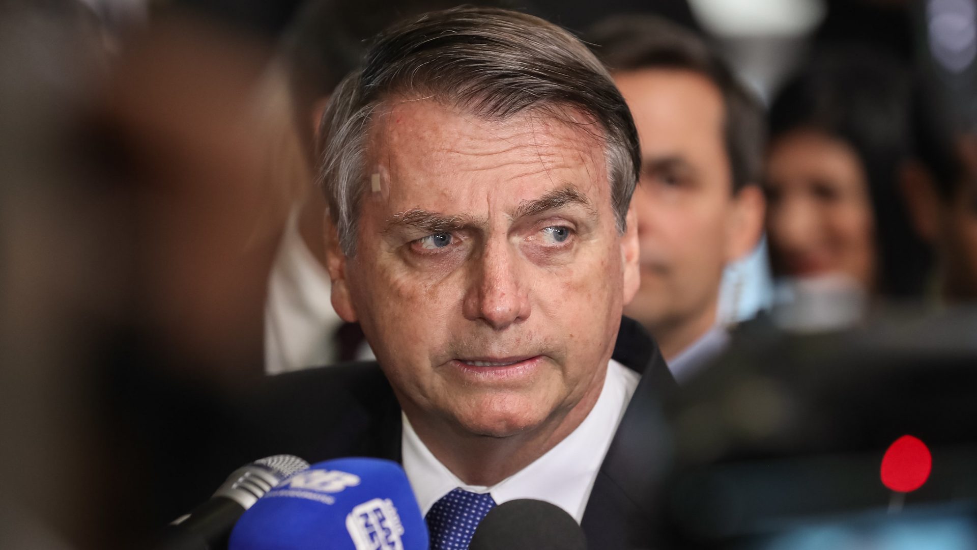 Presidente da República, Jair Bolsonaro durante coletiva em Brasília