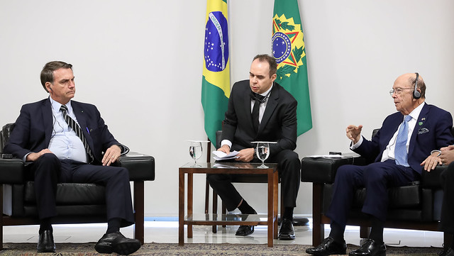 Jair Bolsonaro e o Secretário de Comércio dos Estados Unidos, Wilbur L. Ross Júnior