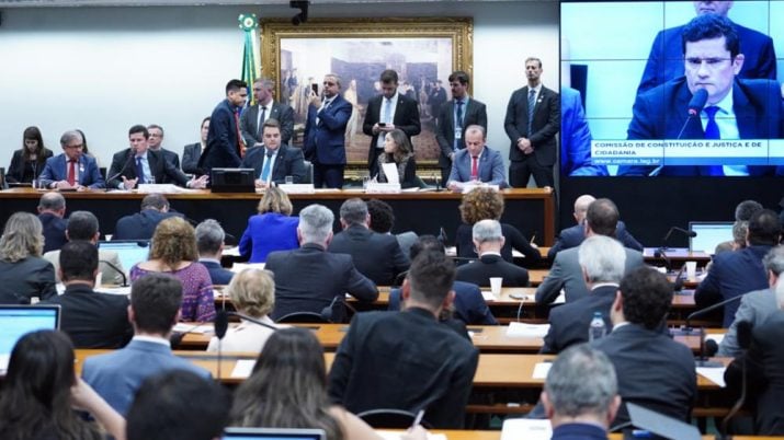 Ministro Sergio Moro em audiência na CCJ da Câmara