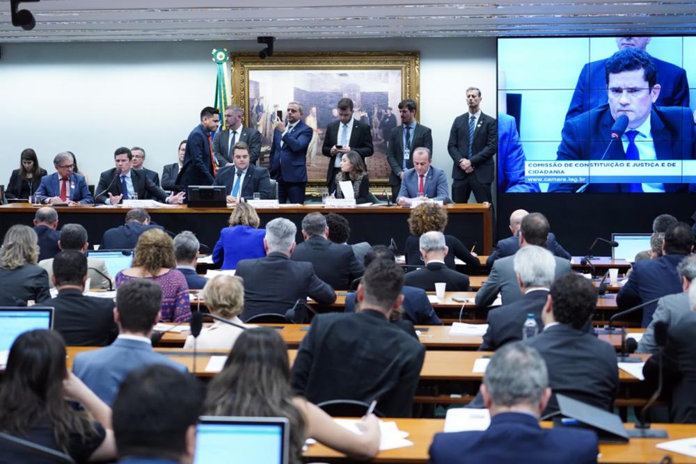 Ministro Sergio Moro em audiência na CCJ da Câmara