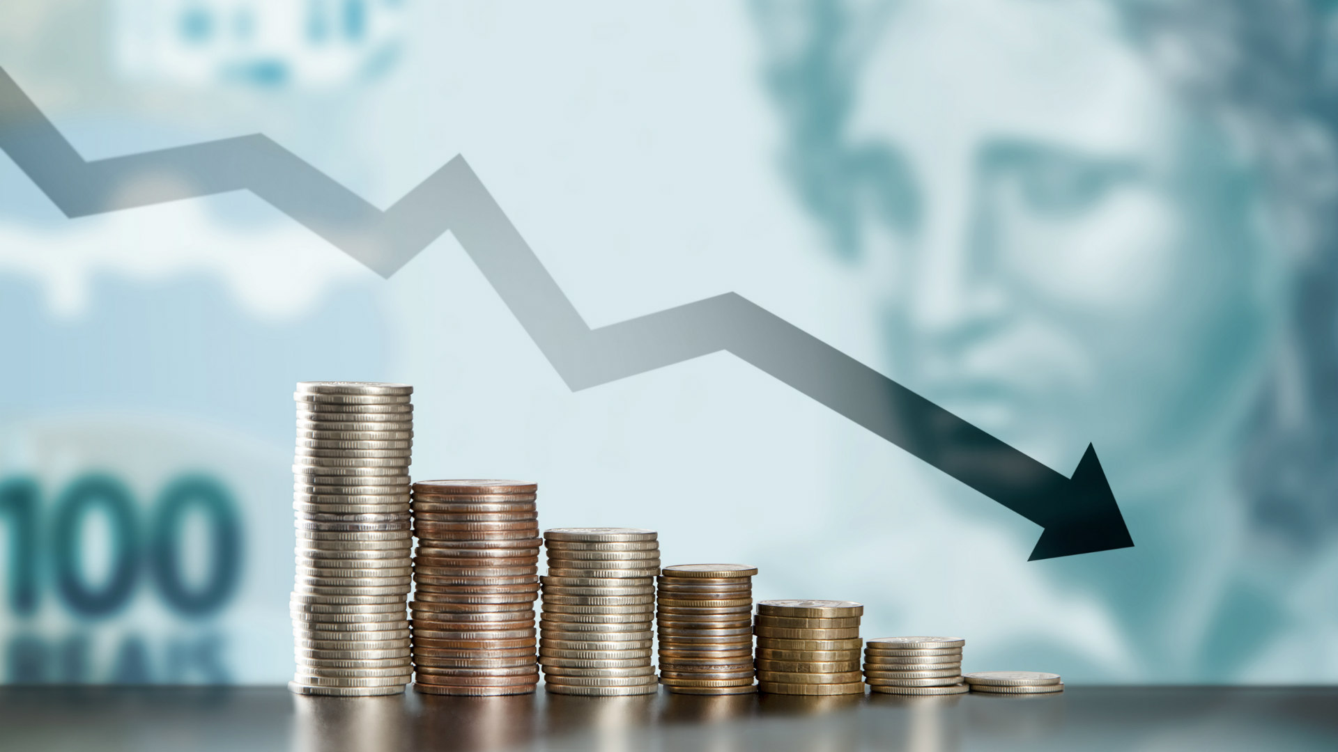 Moedas de real mostram queda ou desvalorização