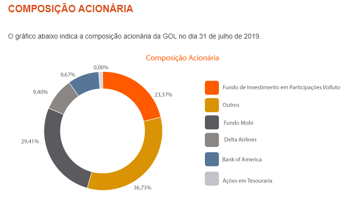 Composição acionária da Gol