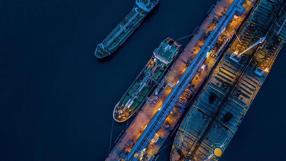vista aérea de navios