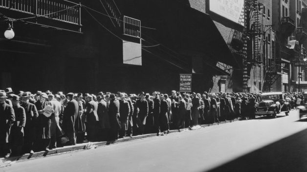 Crise de 1929 - fila de comida