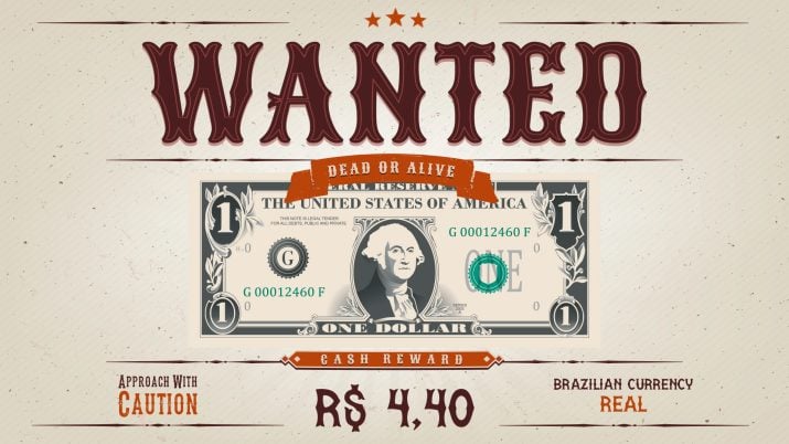 Wanted Dólar 4,40 Nota One Um Dólar
