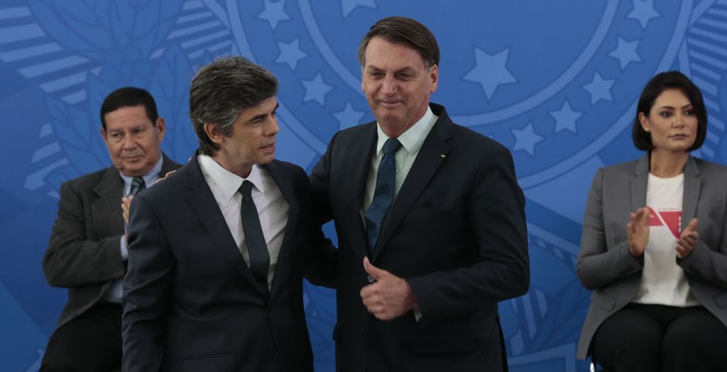 Nelson Teich e Jair Bolsonaro