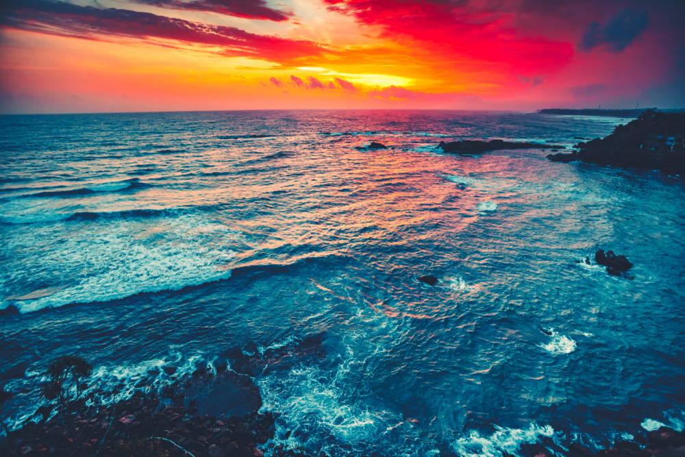 Oceano pôr do sol