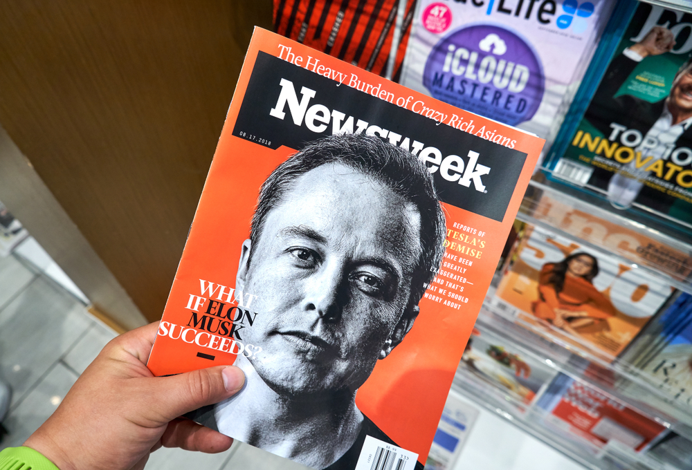 Capa da revista Newsweek com Elon Musk na capa