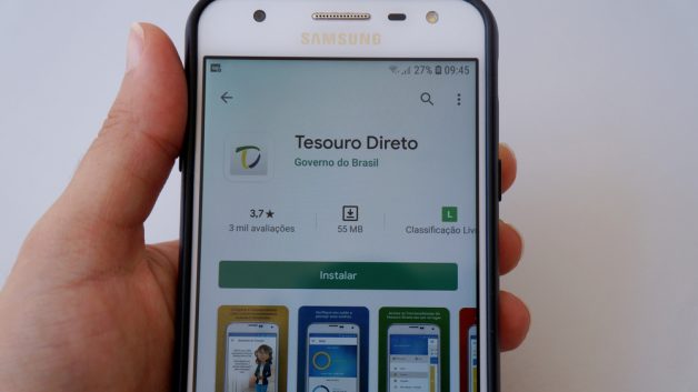 Tela de celular mostra o app do Tesouro Direto