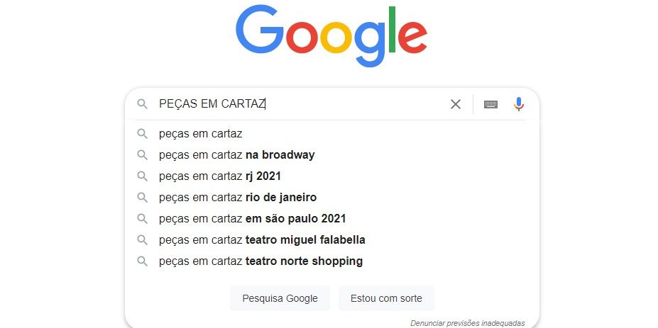 google pesquisa teatro
