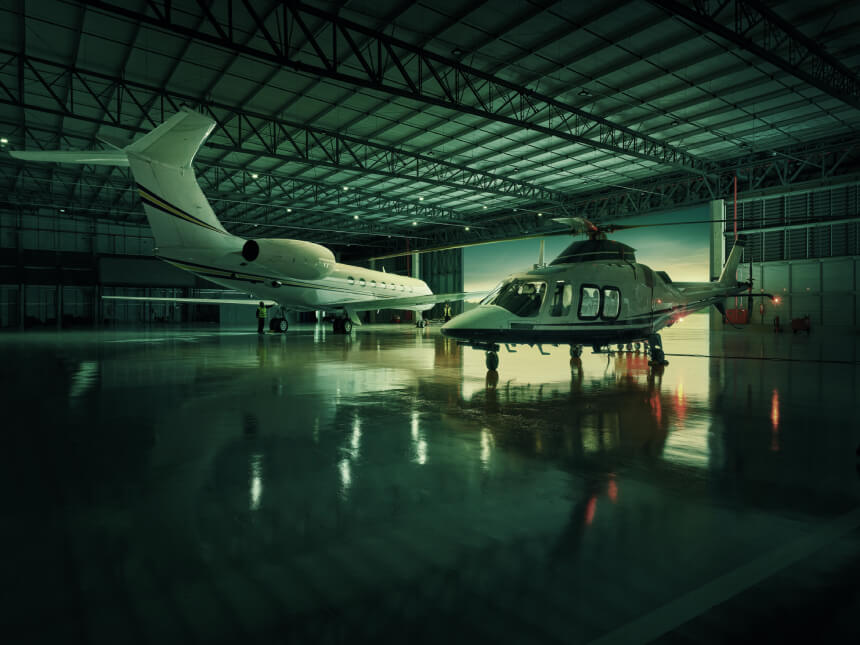 Aeronaves hangaradas no São Paulo Catarina Aeroporto Executivo Internacional, da JHSF
