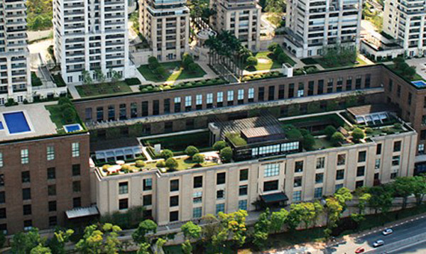 Imagem aérea do shopping Cidade Jardim, em SP
