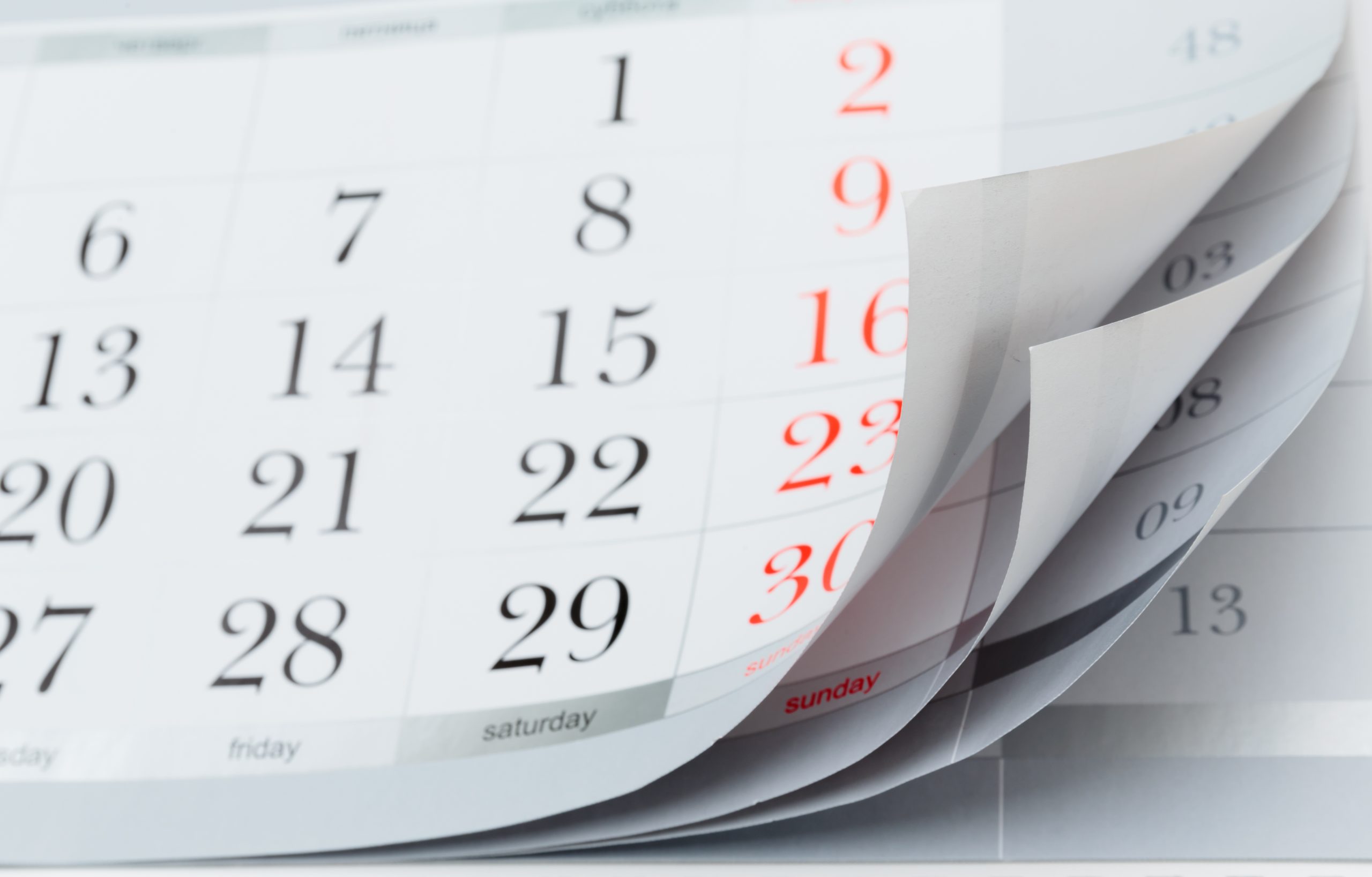 Calendário e feriados