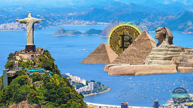 Rio de Janeiro RJ Egito Pirâmide Esfinge Bitcoin Cristo Redentor