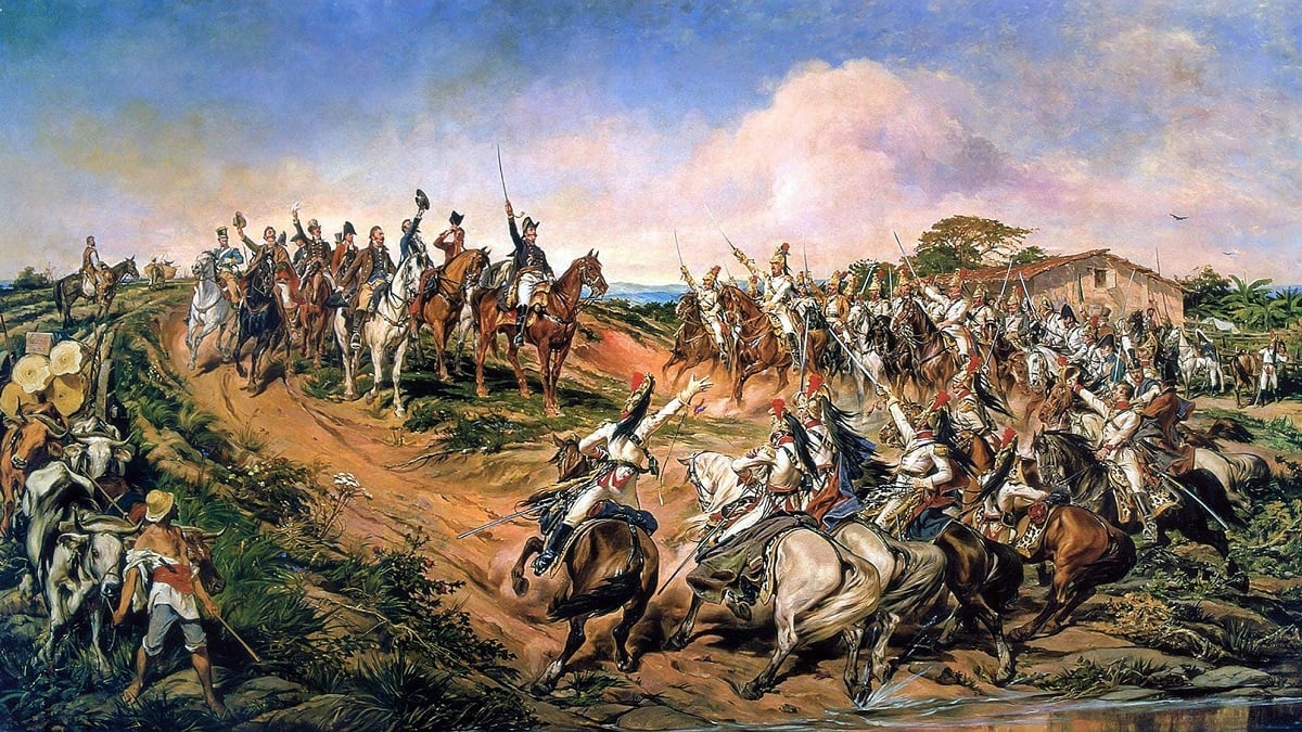 Quadro "Independência ou Morte", de Pedro Américo, retratando o suposto momento em que Pedro I exclamou a independência do Brasil, feriado, 7 de setembro, bolsa brasileira