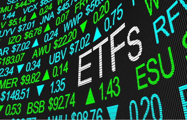 Gráfico da Bolsa dando destaque para a sigla ETF, referente aos fundos de índice