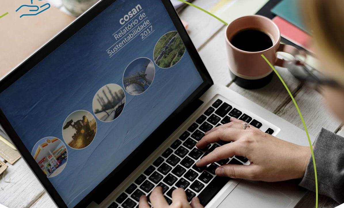 Computador mostra tela com site da Cosan