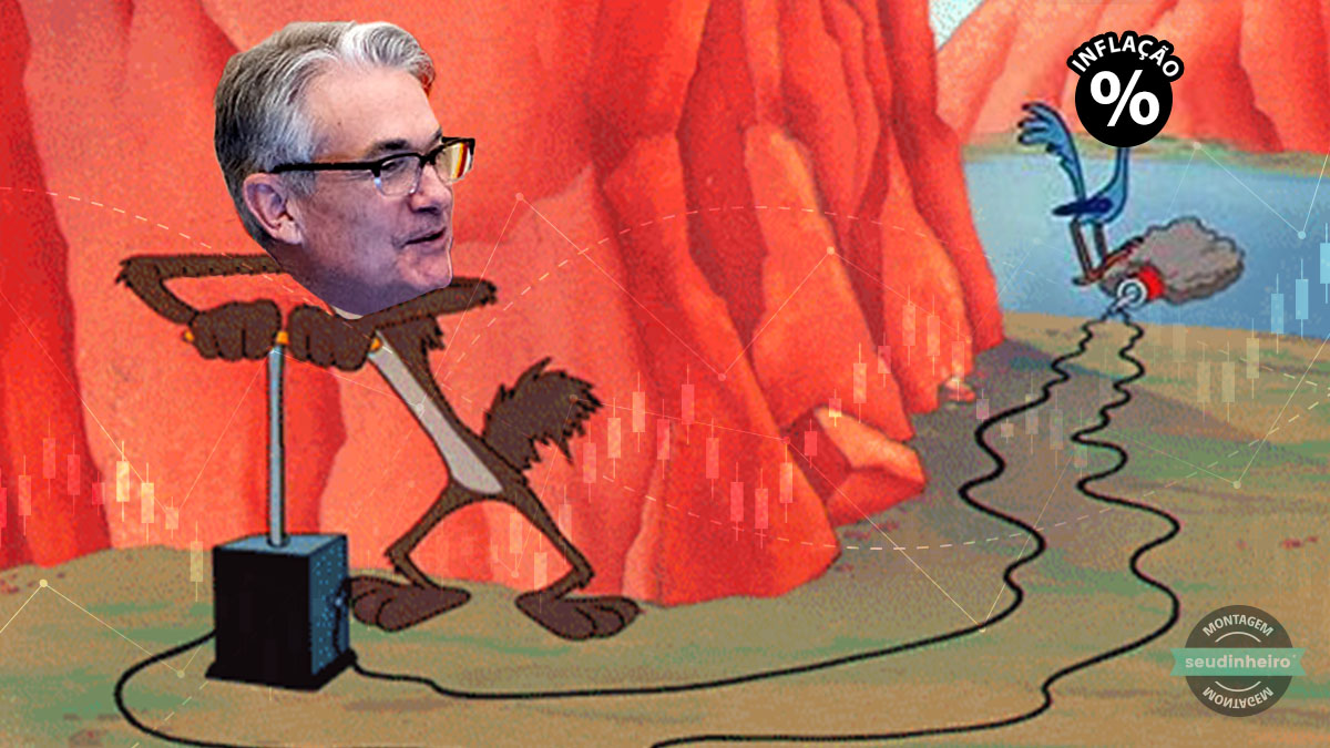 Jerome Powell detonando uma bomba contra a inflação