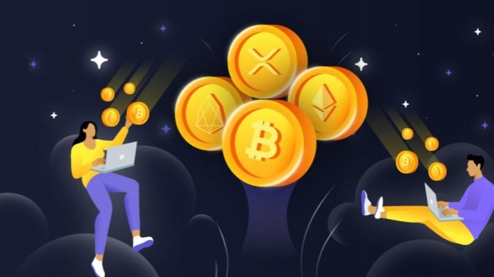 Ilustração de pessoas negociando criptomoedas, em alusão à exchange de criptomoedas Bybit