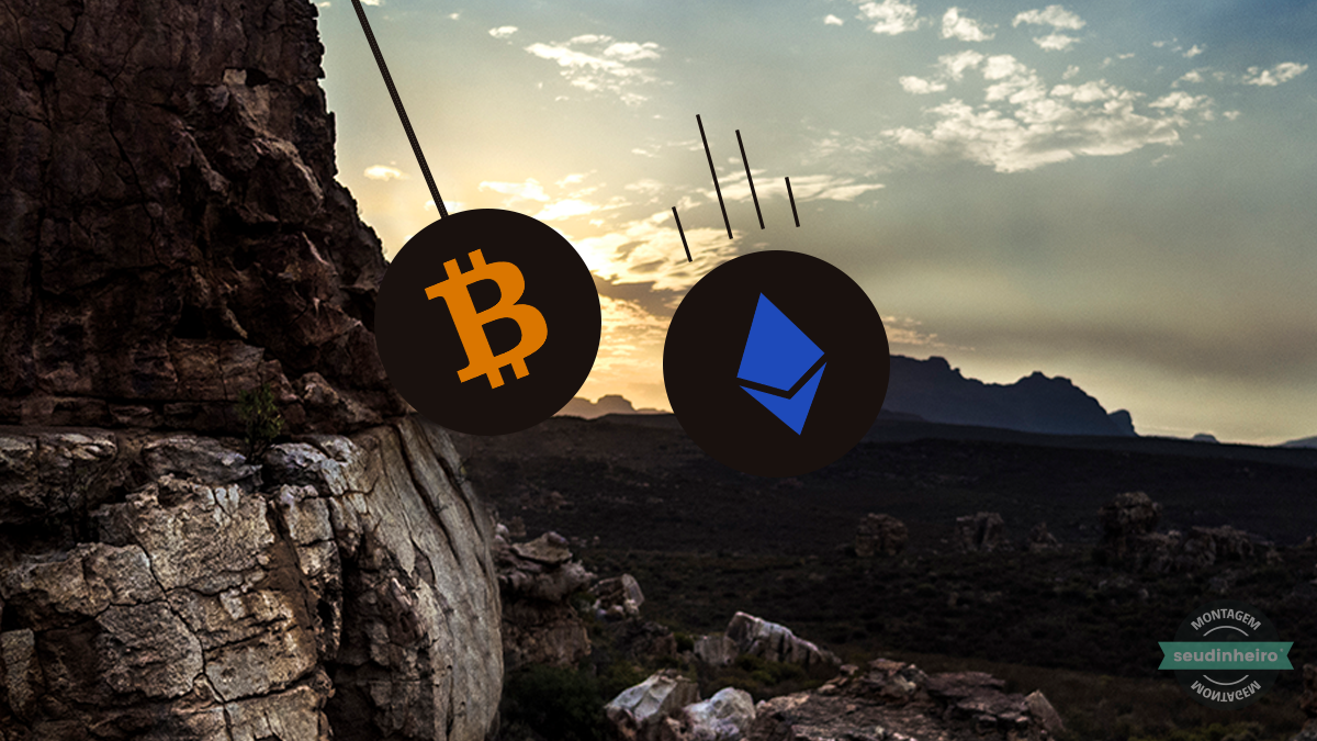 Bitcoin se segurando em uma corda enquanto ethereum cai hoje