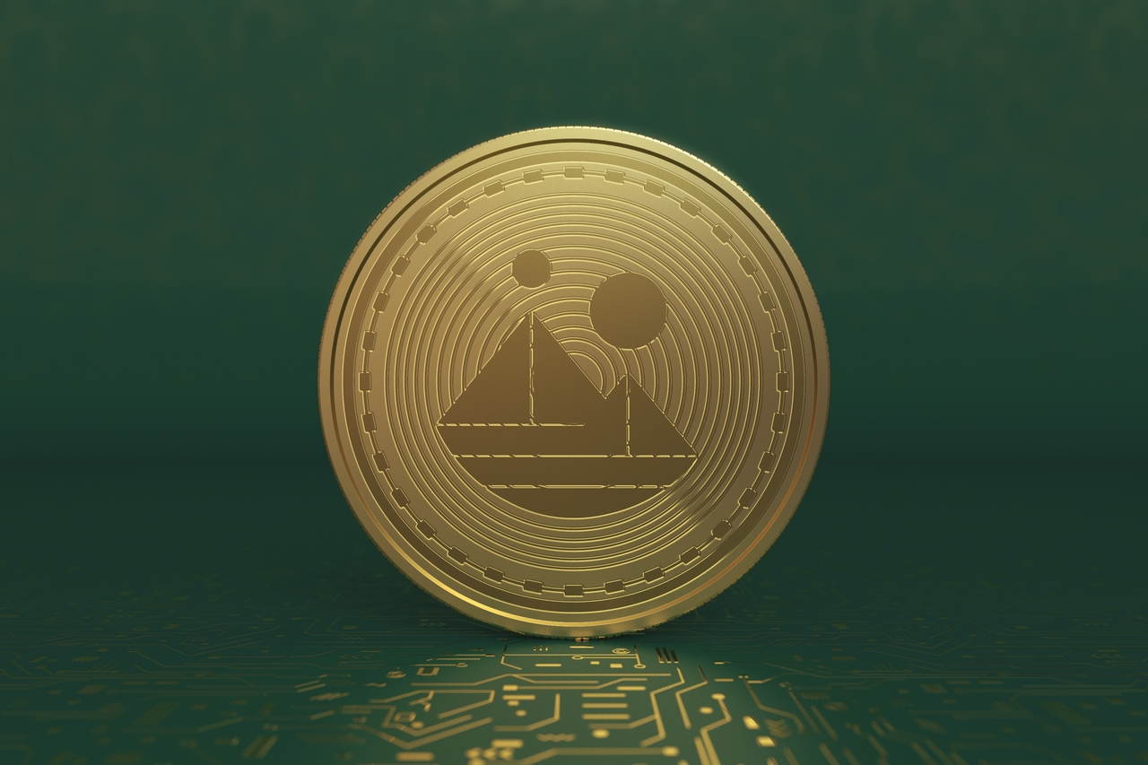 criptomoeda MANA em fundo verde
