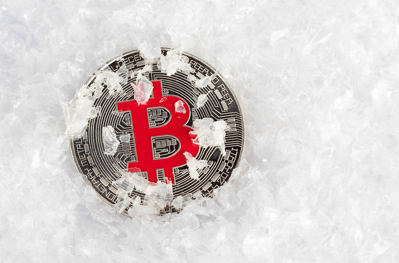 Bitcoin enterrado na neve