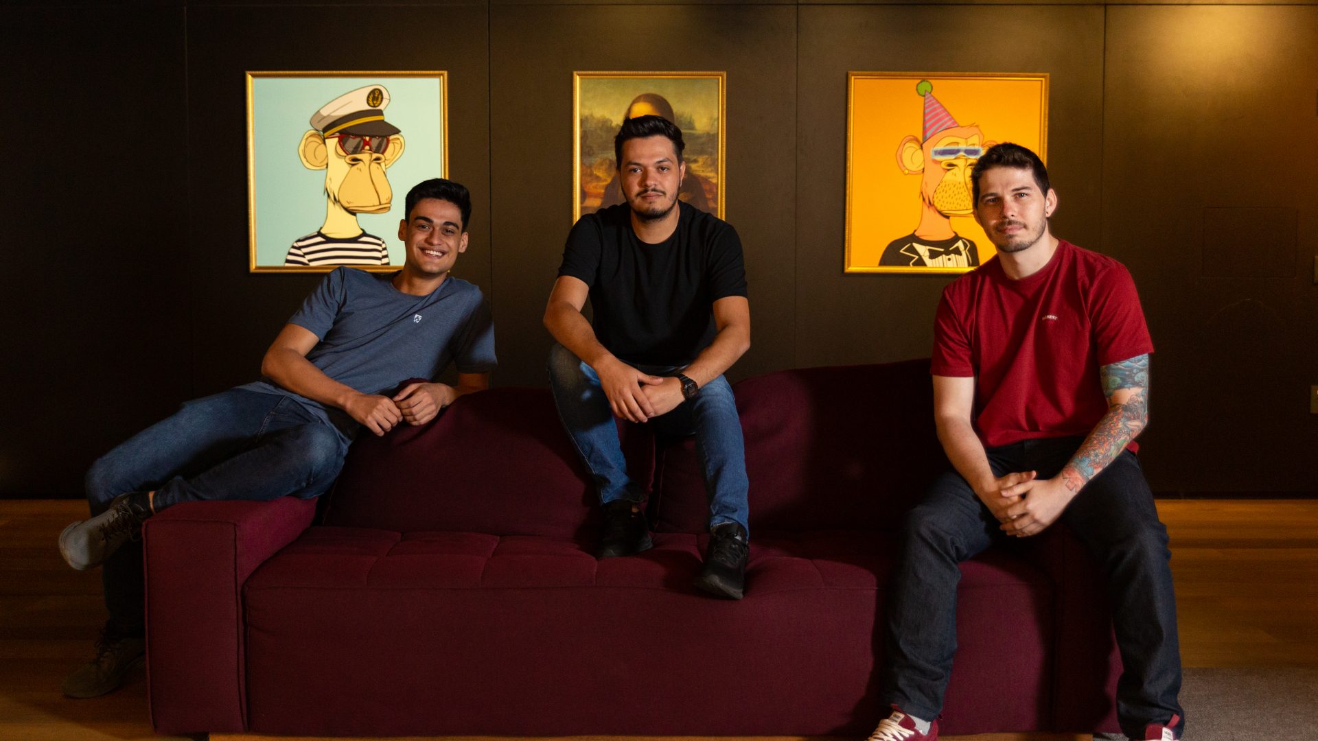 Lucas Molina, Fernando Vieira e Lucas Antonio na recepção da Empiricus Research