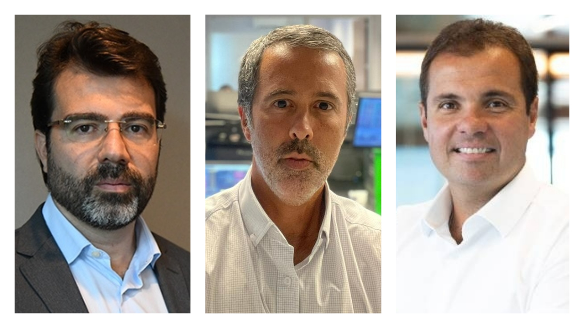Damont Carvalho, da Claritas, Bruno Cordeiro, da Kapitalo, e Felipe Guerra, da Legacy