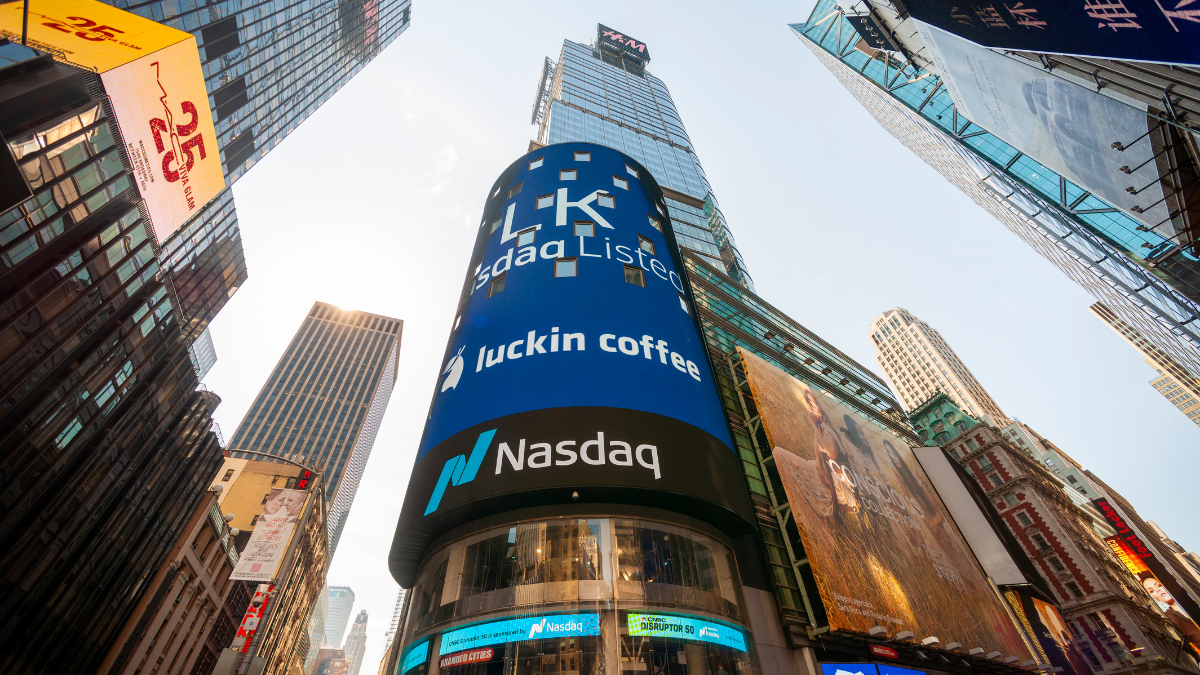 A frente da bolsa de nasdaq