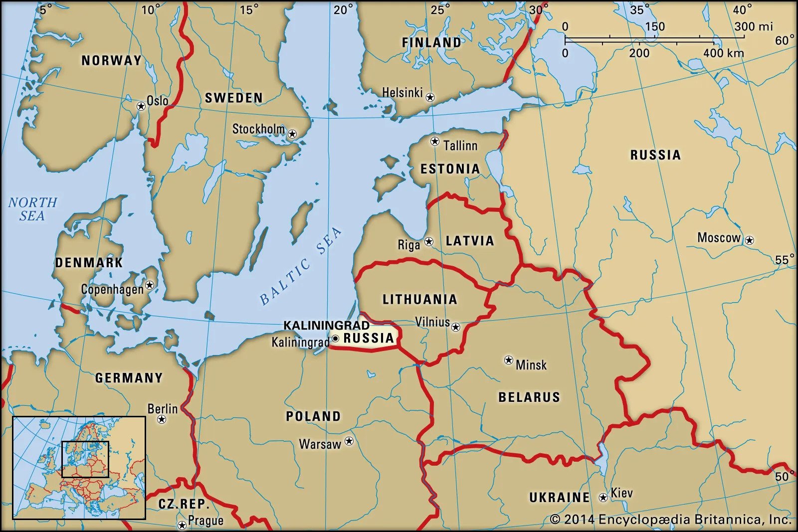 Kaliningrado, enclave russo entre a Polônia e a Lituânia