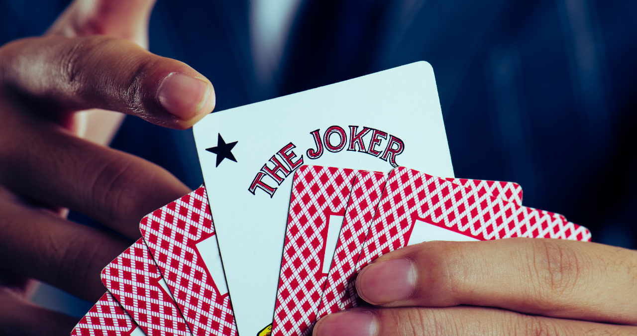 Carta do curinga/joker, representando profissional profissão curinga para vendas