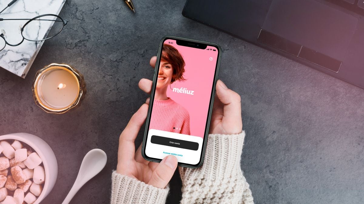 Aplicativo da Méliuz (CASH3) aberto num smartphone
