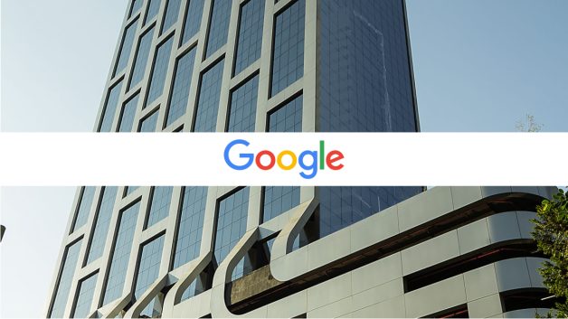 Montagem da fachada do edifício Sky Corporate com o logo do google | PATC11 fundos imobiliários