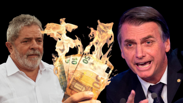 Montagem com Lula e Bolsonaro