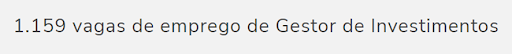 vaga de emprego profissão gestor de investimentos