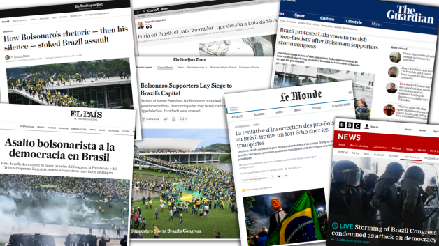 Repercussão da imprensa estrangeira sobre os ataques de apoiadores de Jair Bolsonaro em Brasília